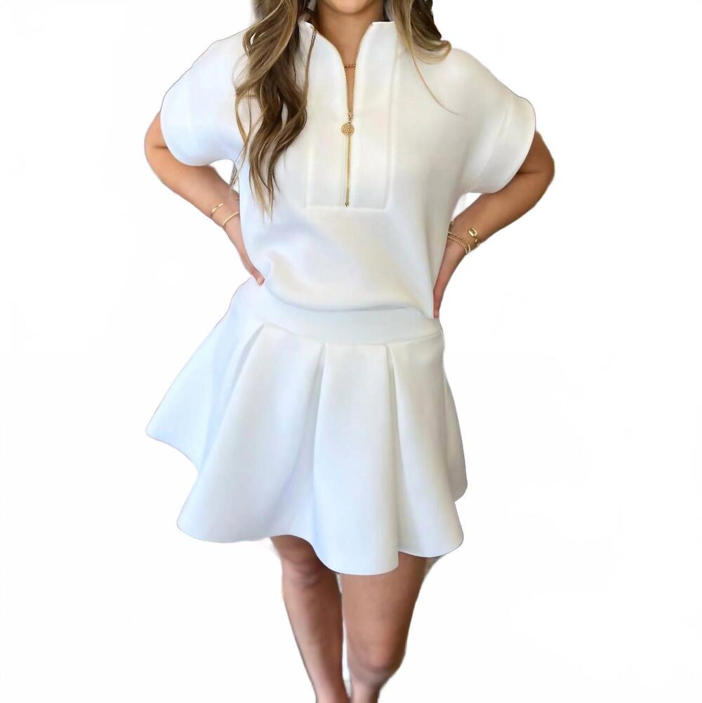 NEW EMILY MCCARTHY women's sydney skirt in white scuba